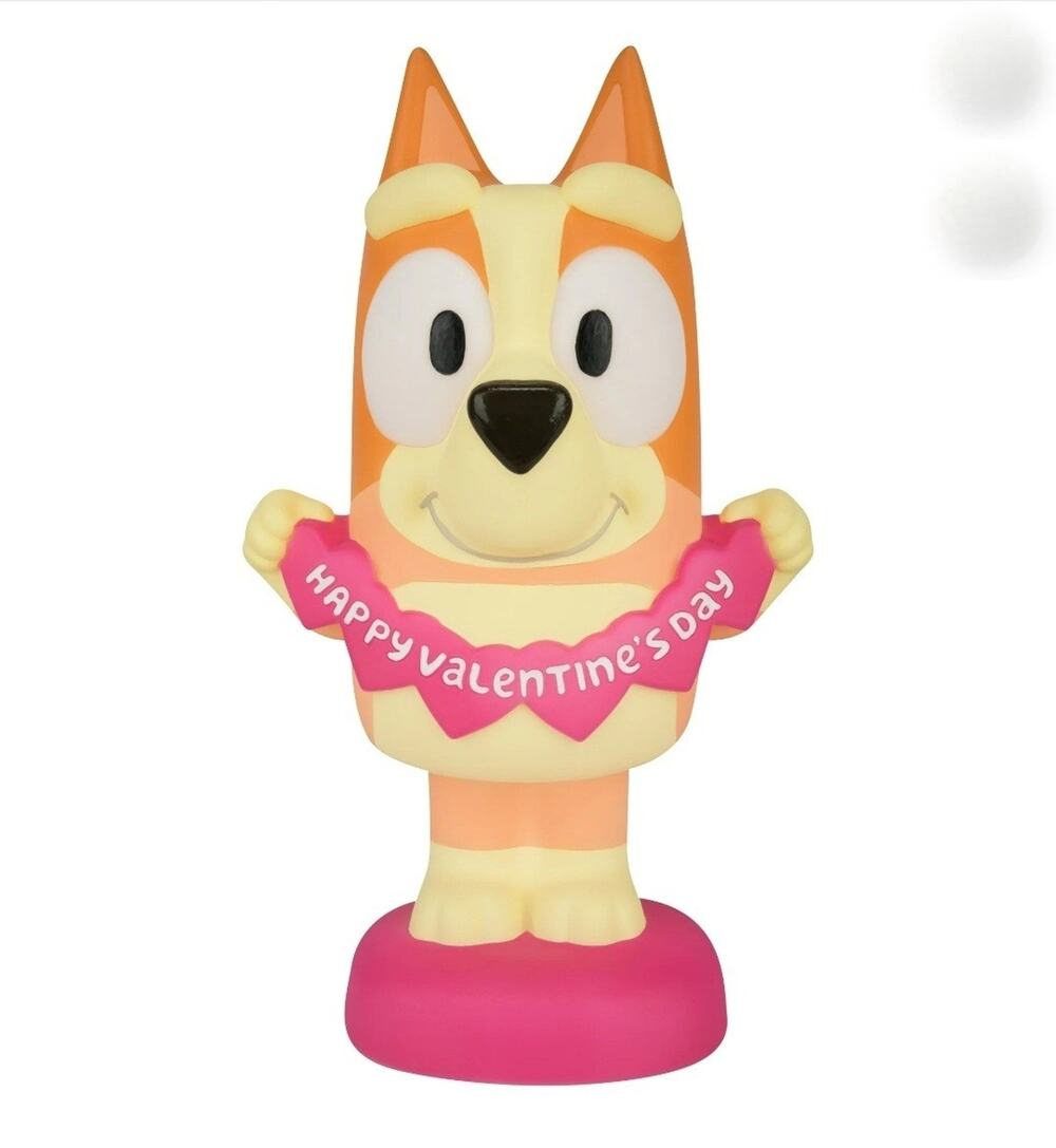 NEW! BLUEY BINGO 14" VALENTINES DAY LIGHTED BLOW MOLD LAMP HEARTS GIFT